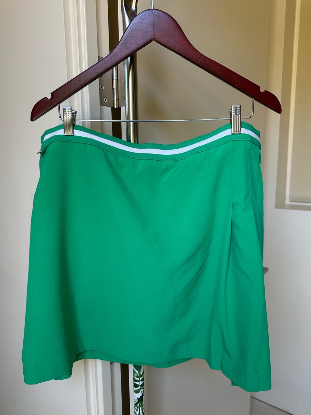 Bright Green Mini Skirt with Side Pleat
